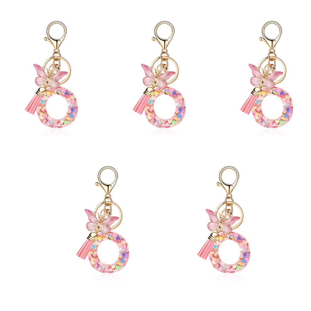 O style letter keychain cute initial handle pendant