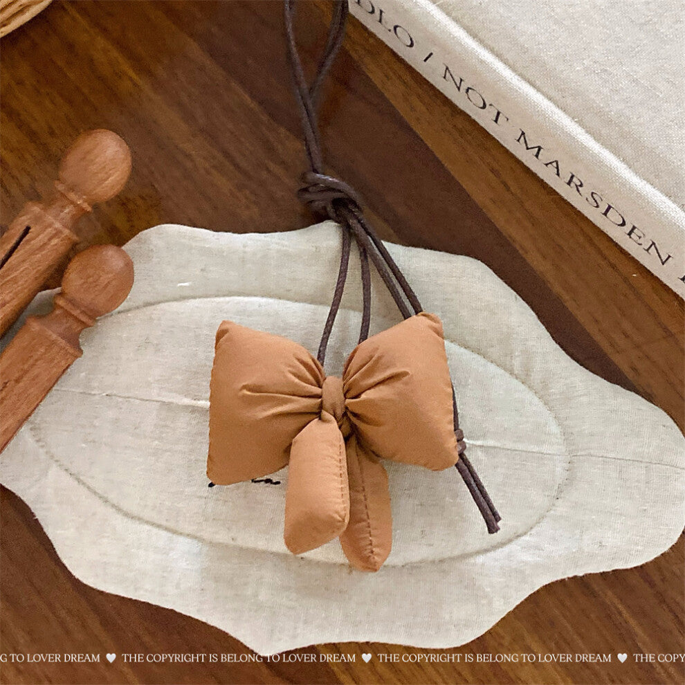 (Orange Bow Leather Cord Necklace) New contrast color polka dot three-dimensional mushroom leather rope necklace cute children's adjustable lanyard ne