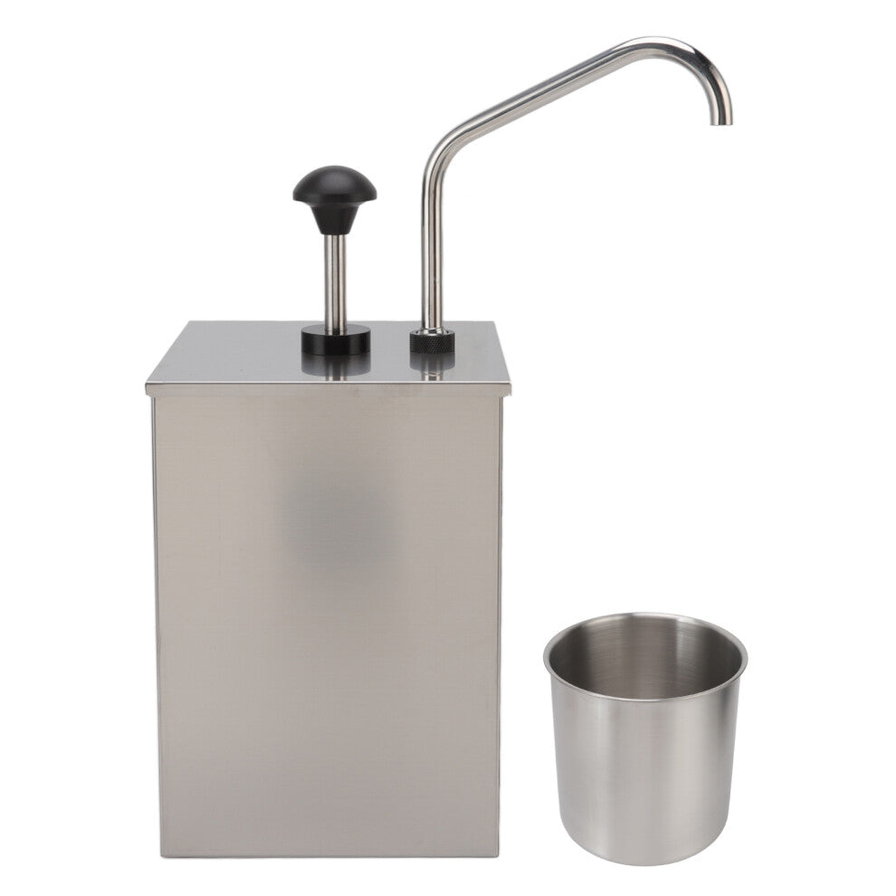 4L Soy Sauce Pump Dispenser Station Stainless Steel Single Head Condiment Dispenser Syrup Pressing Pump