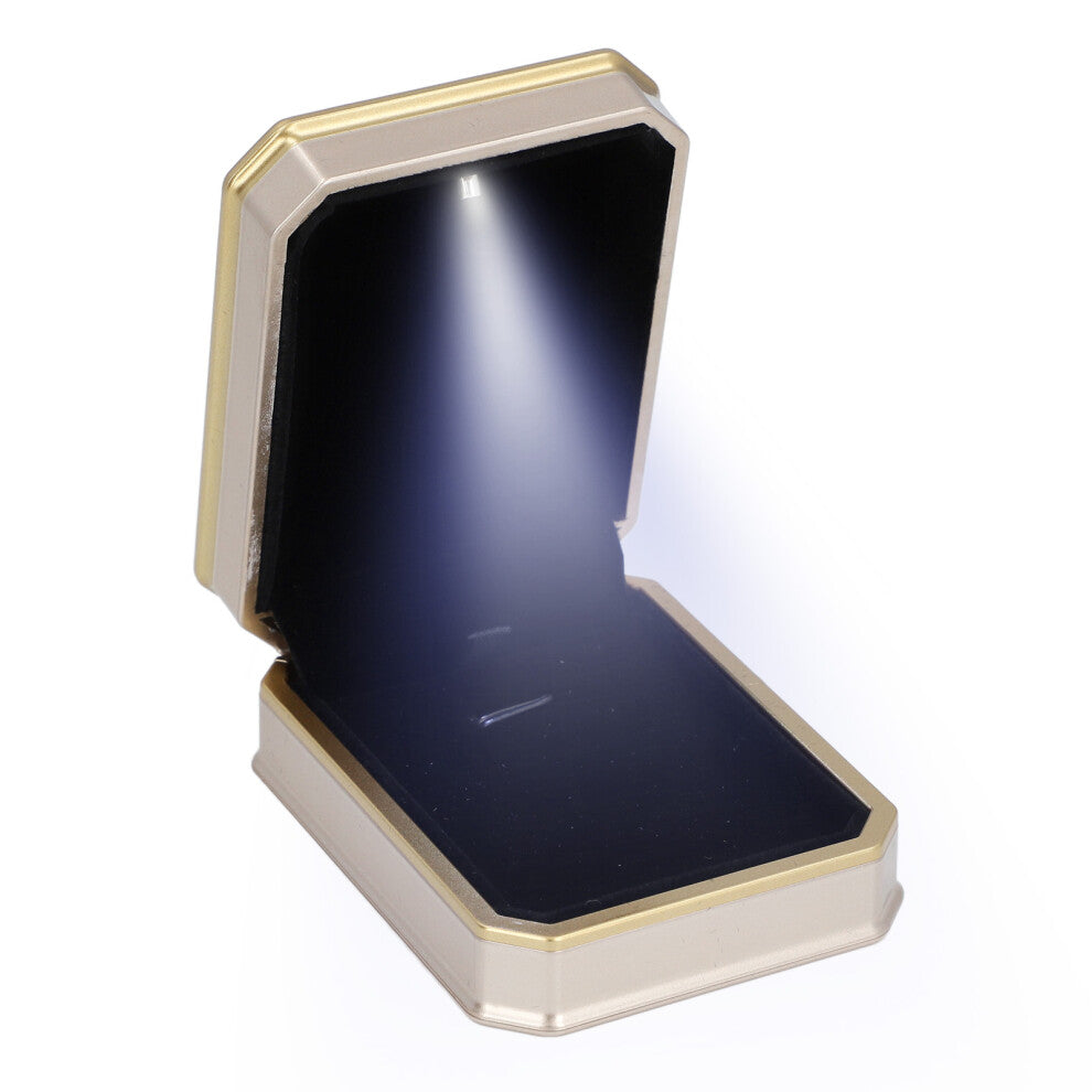 LED Pendant Necklace Gift Box - Champagne, 3.58x2.76in
