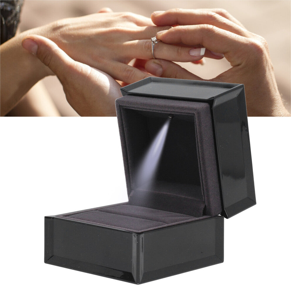 LED Light Pendant Necklace Gift Box, 8x8x7cm, Black