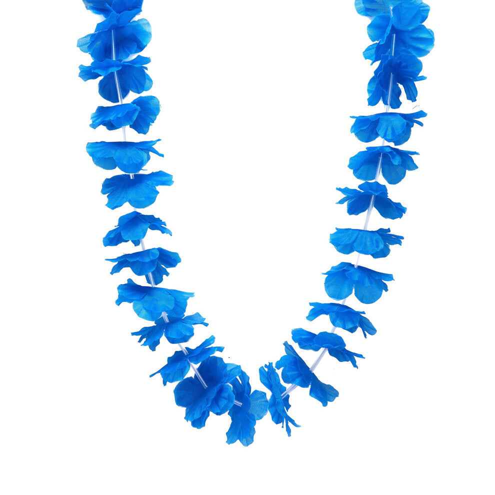 Bright blue Hawaiian necklace