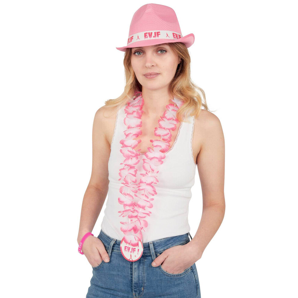 Bachelorette Party Pink Flower Necklace