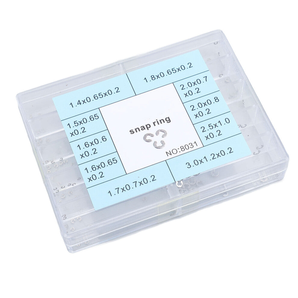 Metal Snap Rings for Watches 1.4x0.65 to 3.0x1.2mm 200pcs Essential Set