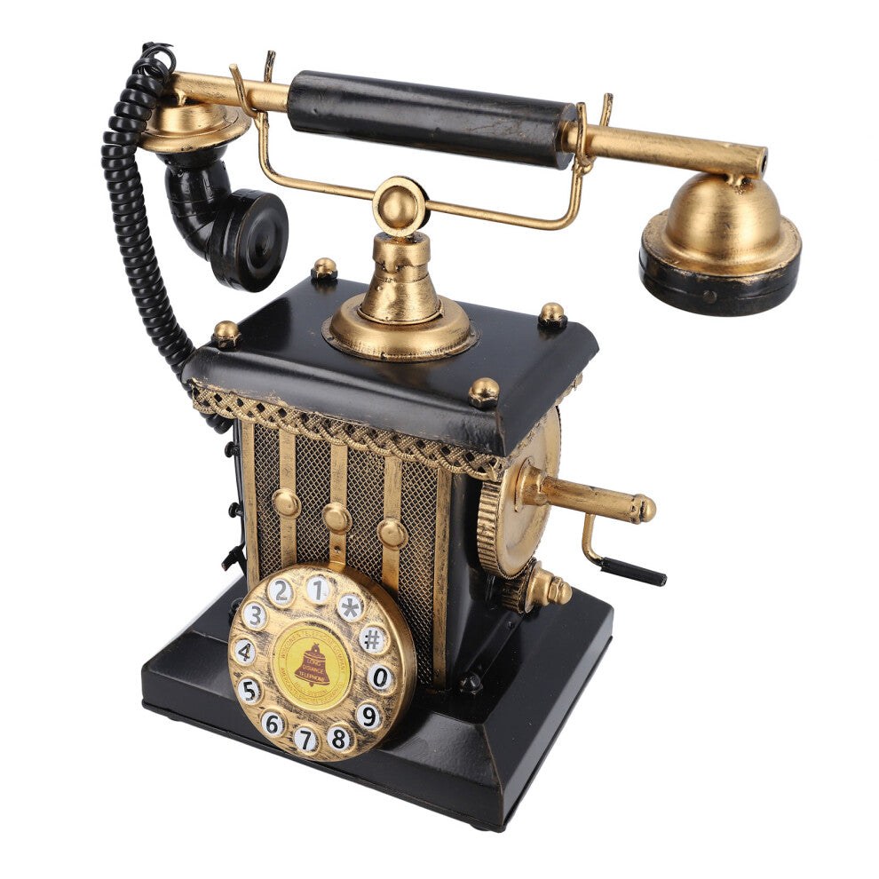 Vintage Resin Telephone Wall Art Decor — 26x23x13cm Retro Desktop Ornament