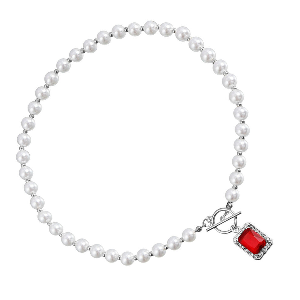 Elegant Steel Color Imitation Pearl Pendant Necklace for Women, ZW3146