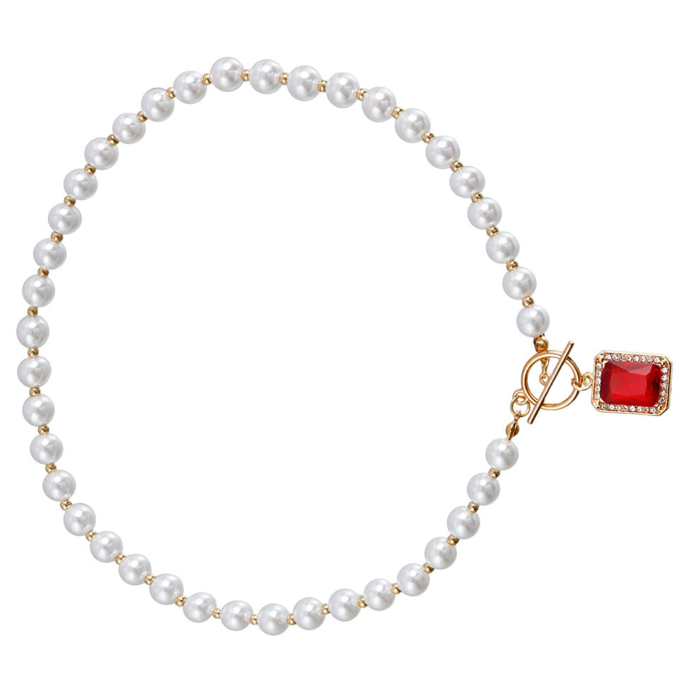 Stylish Imitation Pearl Necklace with Pendant All Occasion Women Jewelry ZW3146