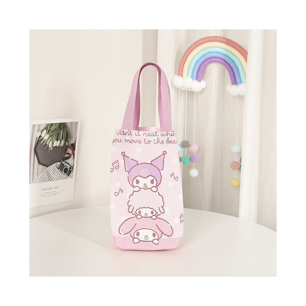 (StyleD, Small) Hello Kuromi Kitty Cartoon Canvas Hanging Storage Bag For Use Office Household