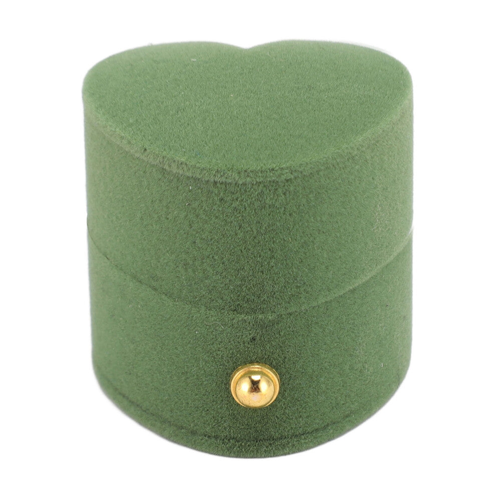 Heart Shape Flannel Ring Box for Proposal Wedding Engagement Green
