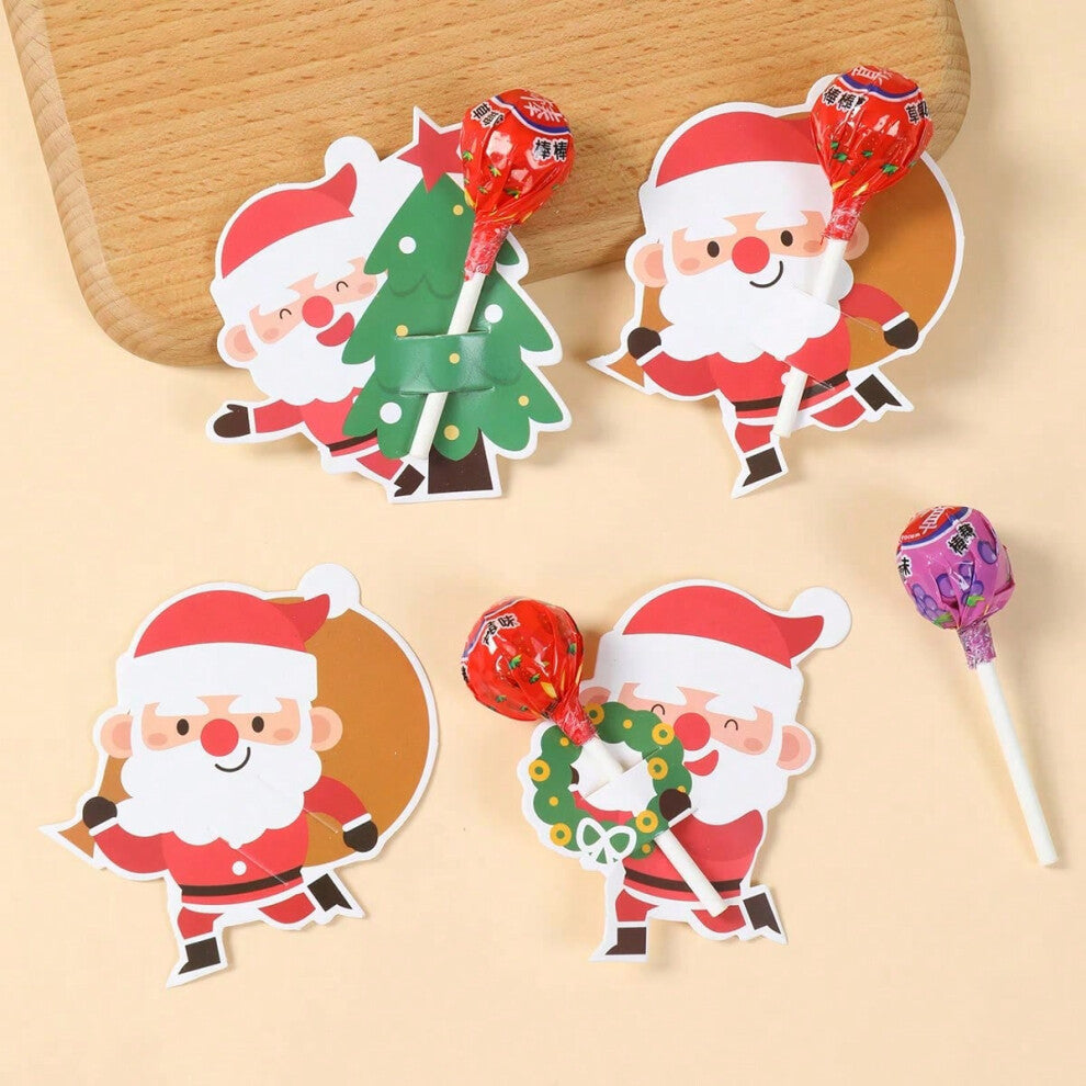 Santa Claus Lollipop Holder Cards 2025 Merry Christmas Decorations Lollipop Candy Gifts Package Christmas Gifts Navidad Natal