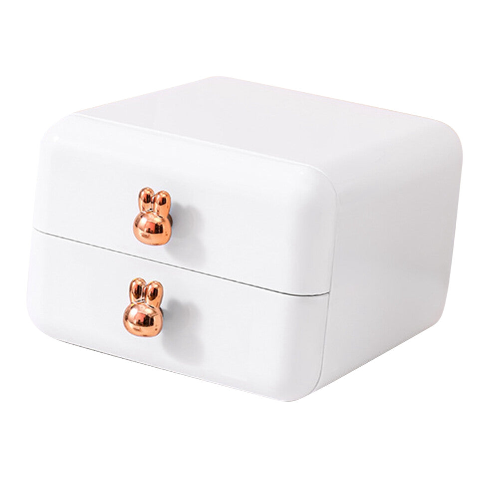 Desktop Drawer Jewelry Organizer 13.5x16x12cm Plastic Storage Box