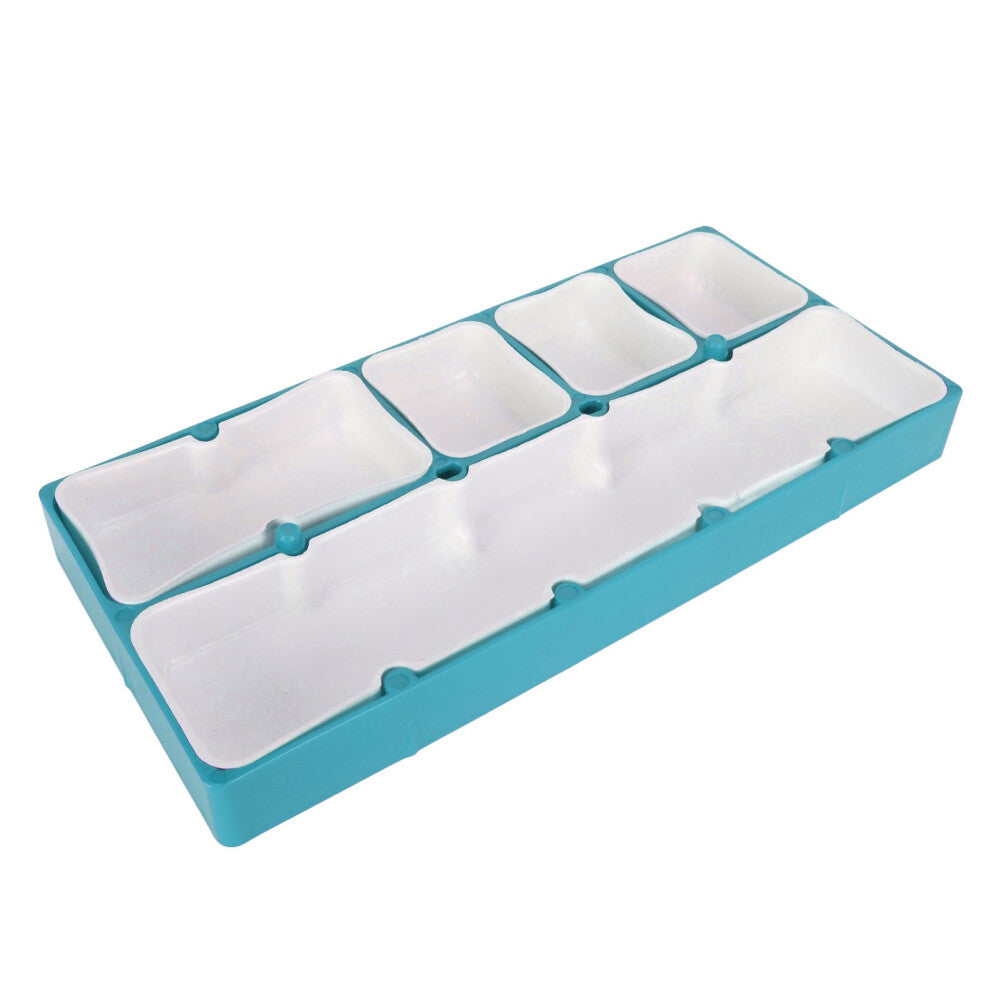 Rubber & Acrylic Watch Tool Storage Box 5 Compartments Stackable Blue Organizer