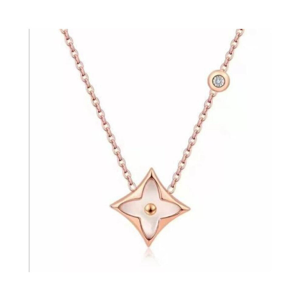 (Style H) Leaf Four Fashion Clover And Heart Chain Necklace Rhinestone With Decoration