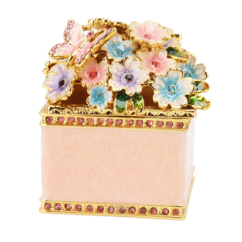 Vintage Zinc Alloy Jewelry Box – Palm Size Storage for Earrings & Necklace