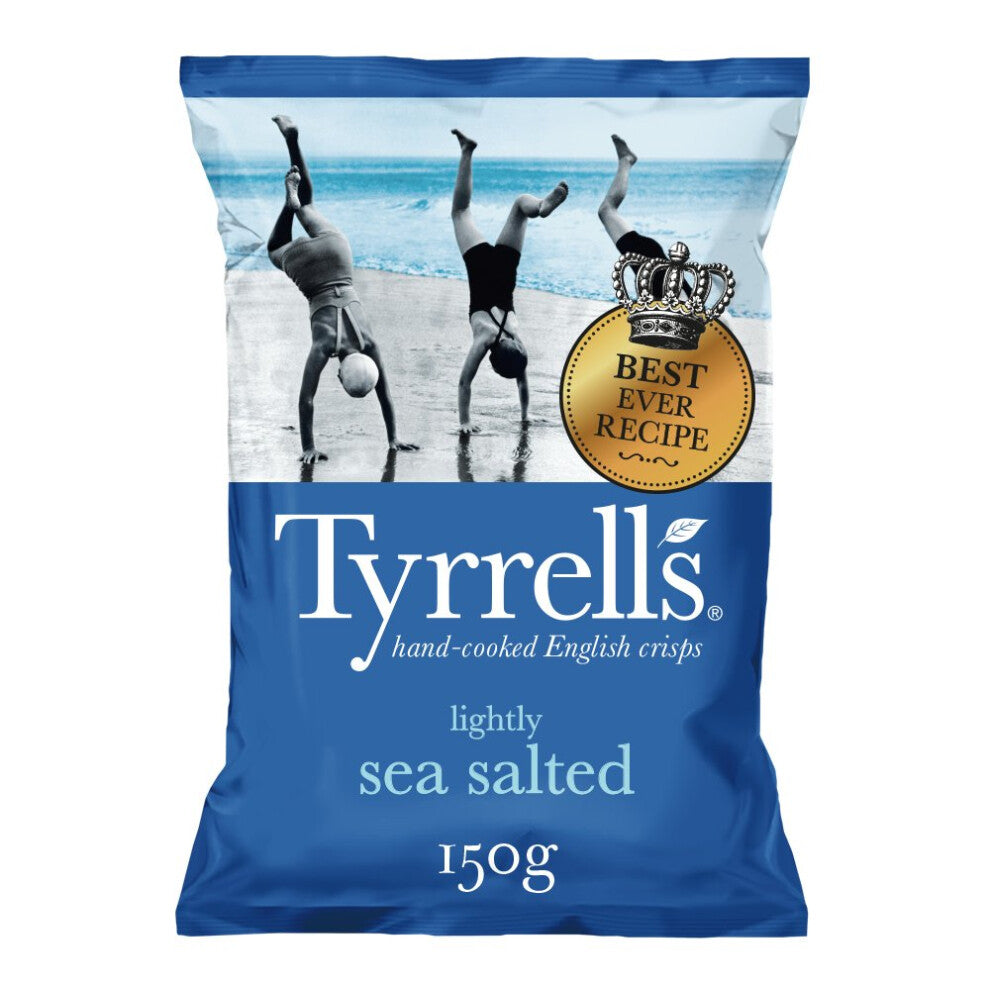 Tyrrells Lightly Sea Salted Crisps 150 g (Pack of 12)