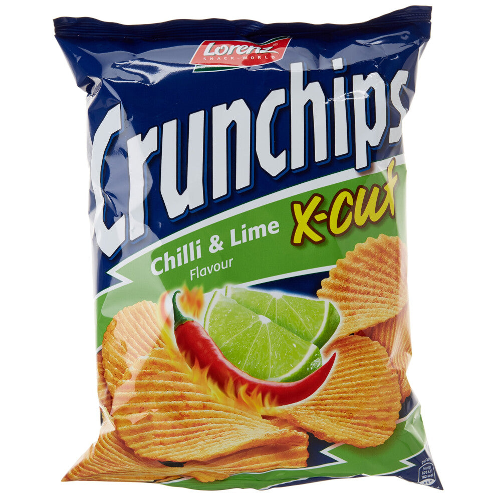 Lorenz Crunchips X Cut Chilli and Lime 150 g (Pack of 16)
