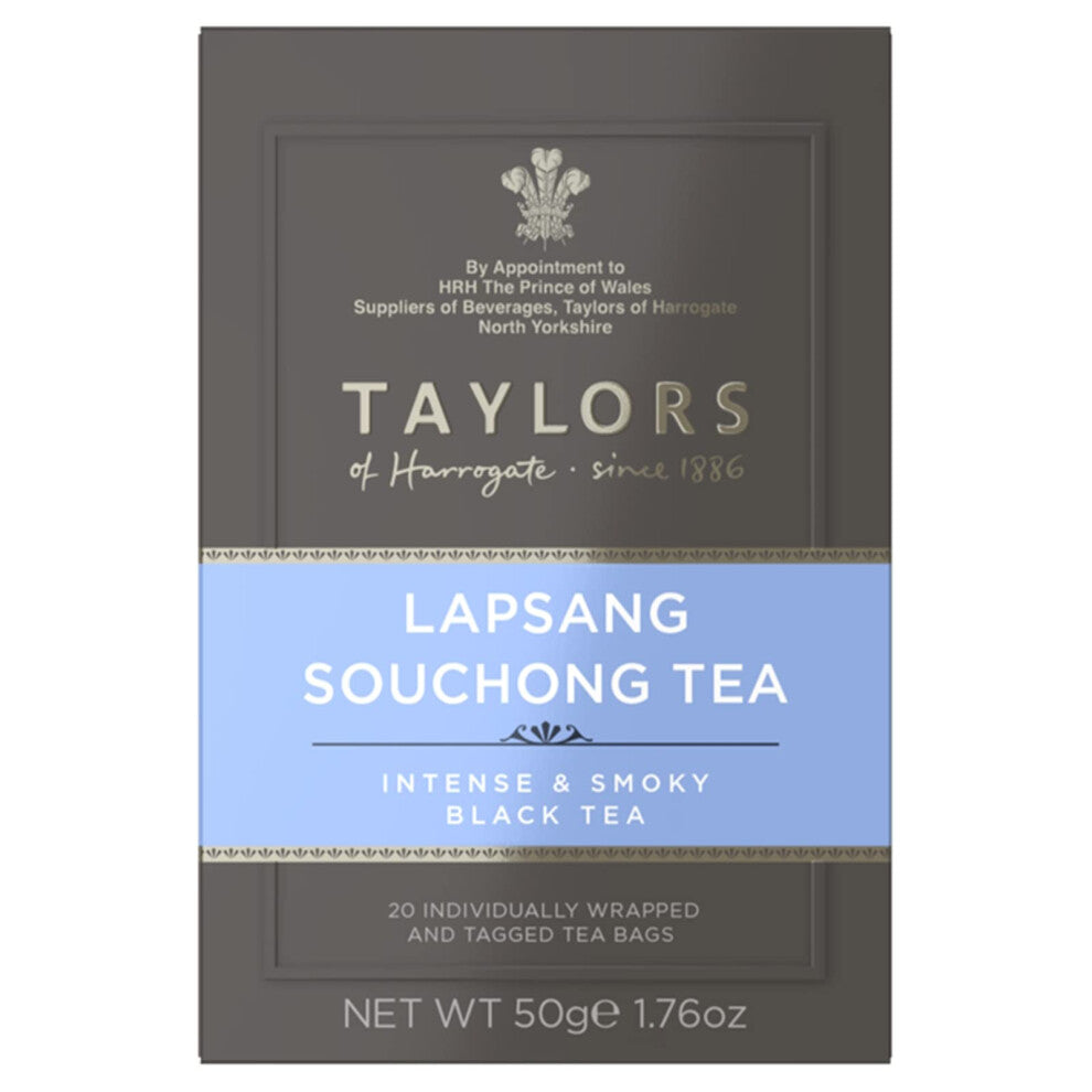 Taylors of Harrogate Lapsang Souchong Tea, 20 Individually Wrapped & Tagged Tea Bags (Pack of 6)