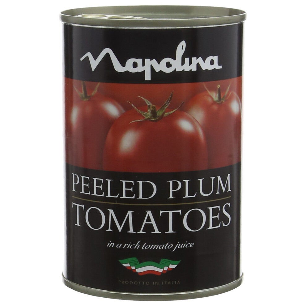 Napolina Peeled Plum Tomatoes in Tomato Juice, 400 g, Pack of 24