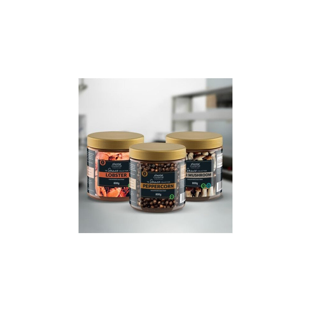 Essential Cuisine Sauce Base Bundle (Lobster, Mushroom, Peppercorn 3 x 800g)
