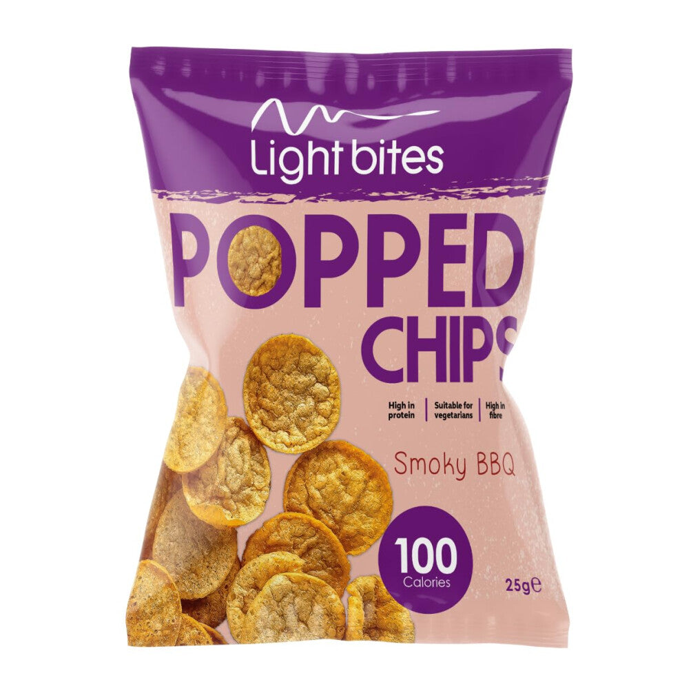 LighterLife Light Bites Popped Chips Protein Crisps BBQ Multipack 28 x 25g, 100 Calories & 11.2 g High Protein per Bag, Low Carb, Low-Calorie Healthy