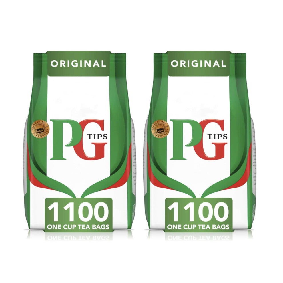 PG Tips Original Tea, Food Solutions Big Pack, Black Tea, 1100 Tea Bags (2 Pack)