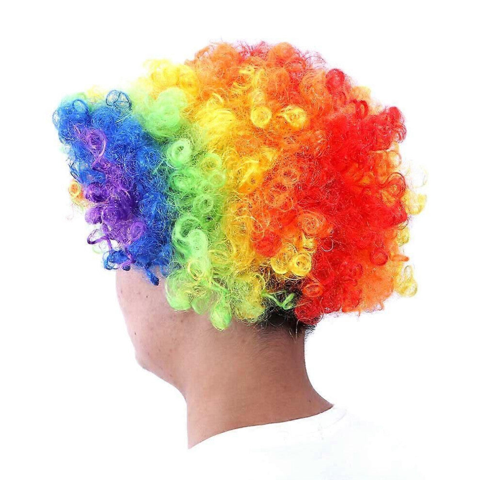 Morsomme klovnekostymer Kreativt cosplaysett for menn kvinner barn assortert farge parykk tilbehør 3