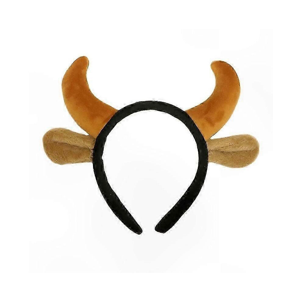 (oransje) Funny Cow Ears pannebånd med horn for cosplay, Halloween og festivaltemafester