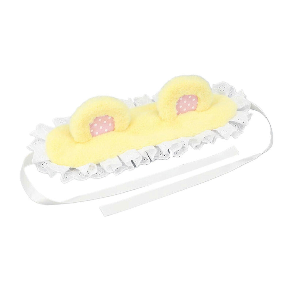 Plisserte blonder for jenter med bjørneøreformet pannebånd Flerfarget sminke Fotografering av pannebånd