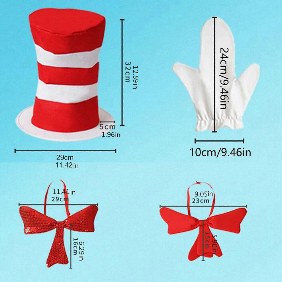 (Paljettsløyfe)Hansker Top Hat Sløyfe Halloween-fest Fancy Dress-kostyme til Halloween-fester Rollespill