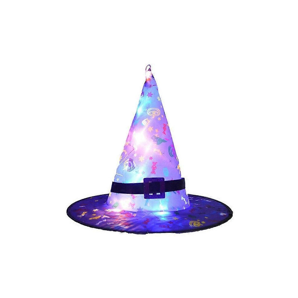 Glødende Halloween-hatt for barn og voksne - fest, dans, utkledning, heksehatt