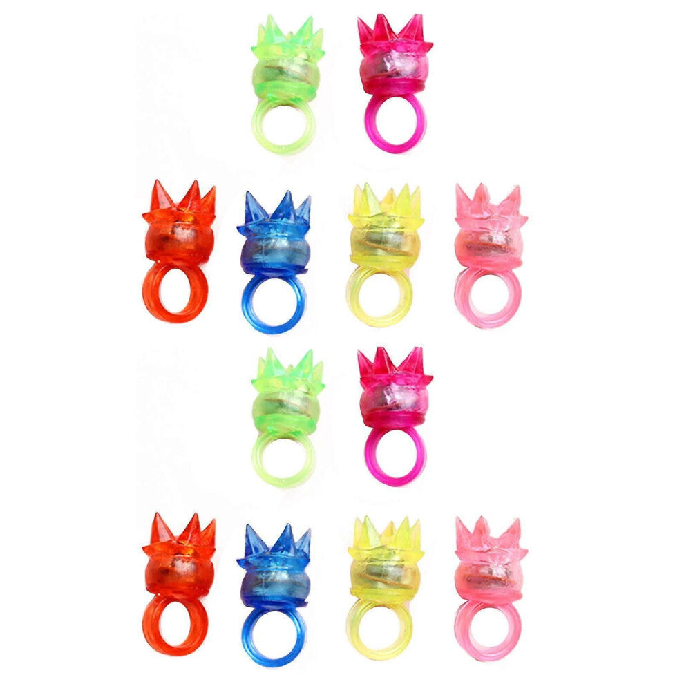 (krone)Glow Ring LED Glow in The Dark Party Skille seg ut på Halloween bursdager og konserter Husholdning