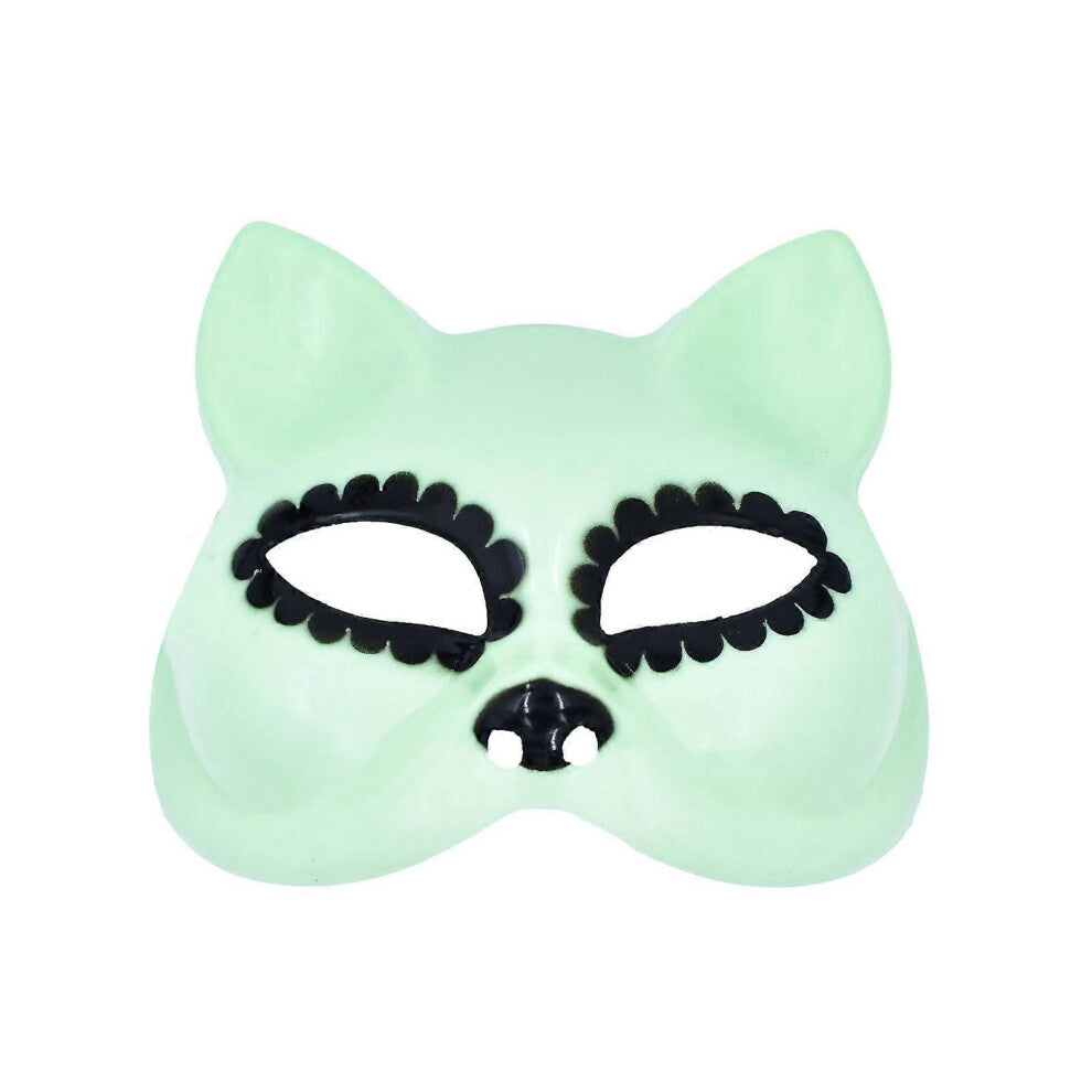 (black eyed cat)Glowing Cats Face Mask Maskerade Party Mask Halv ansiktsmaske for kvinner Menn Halloween