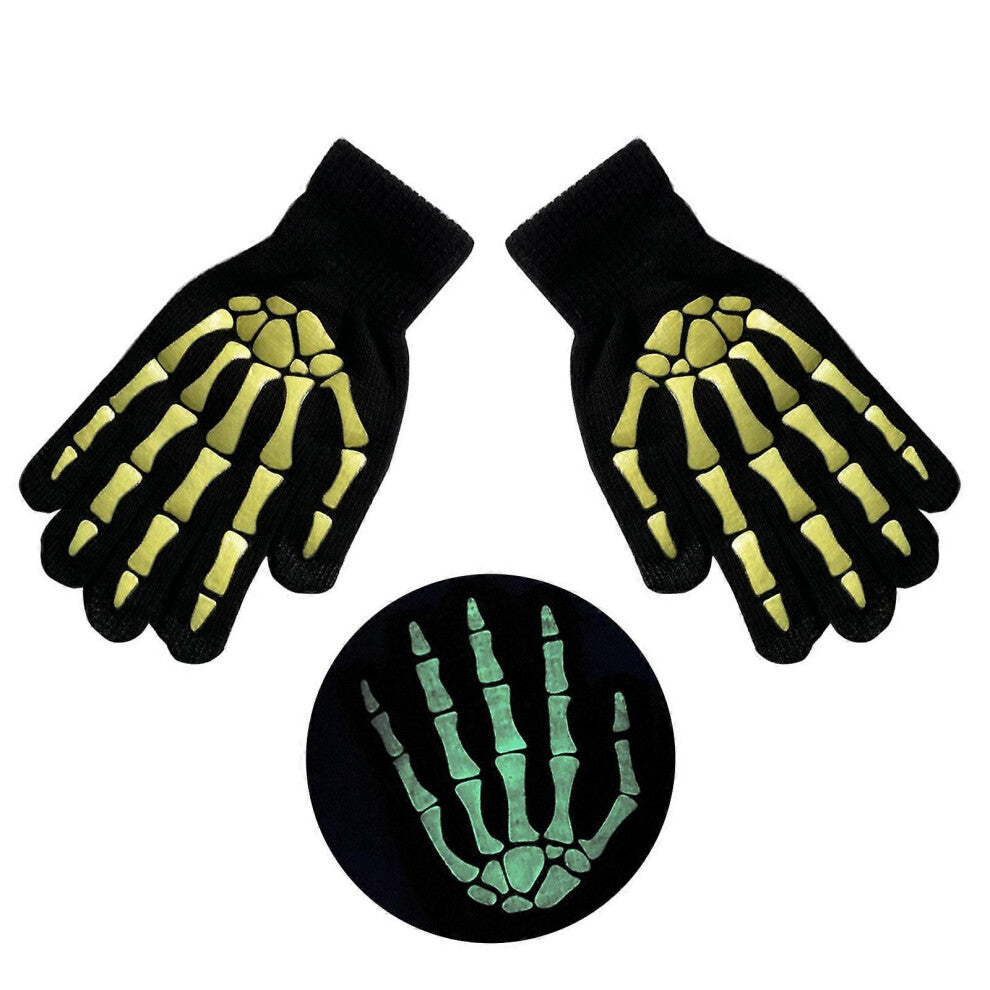 Glødende skjeletthåndhansker til Halloween-feiringer Maskeradeballer Kostymehansker Dress Up Accessories