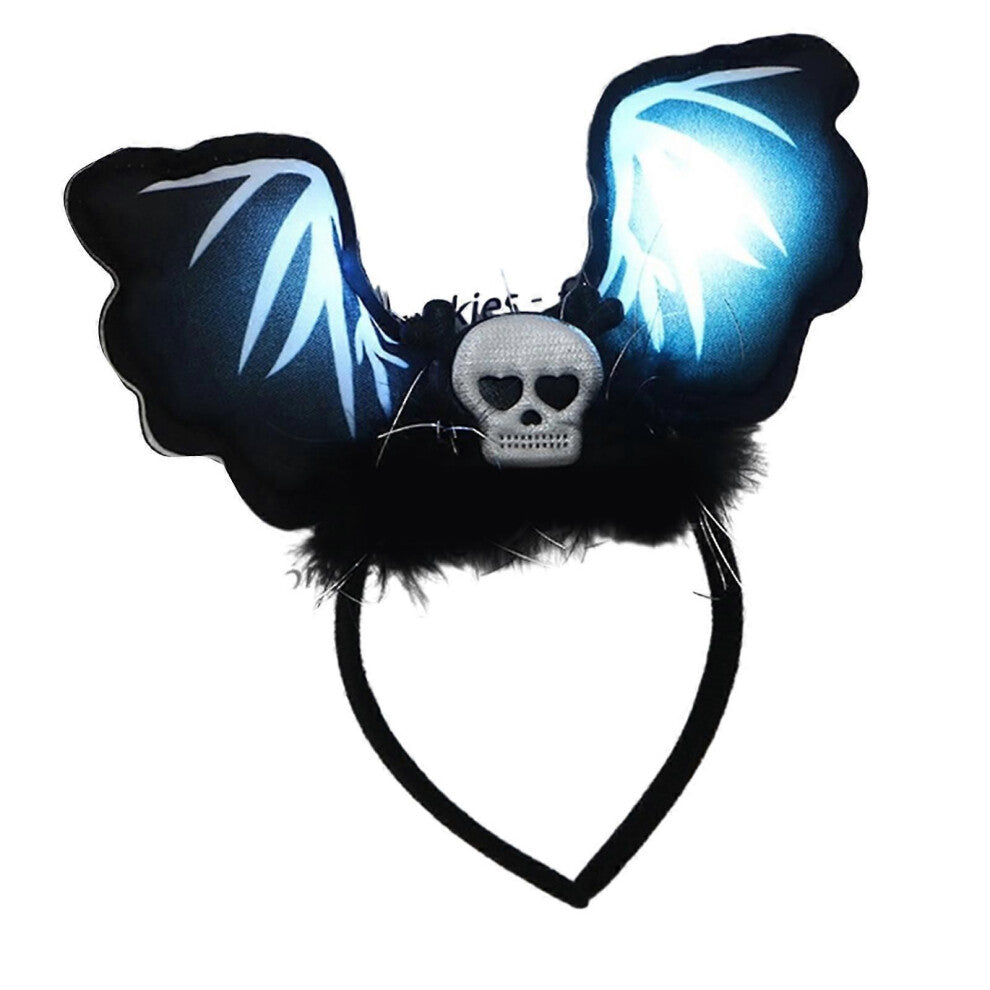 (Sølv)Glowing Devil pannebånd for barn Halloween flaggermusvinge temafester Dark glitter flaggermus