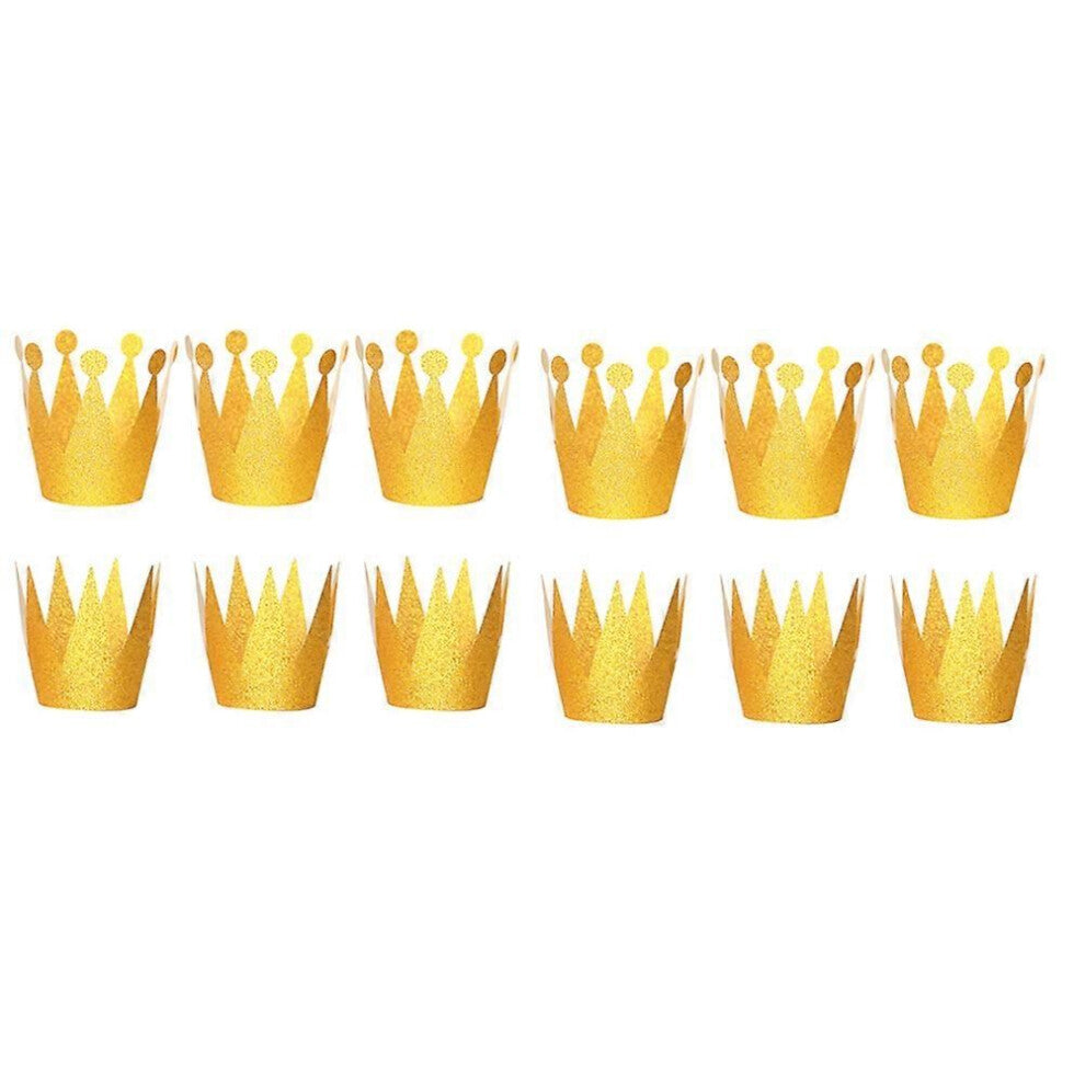 Gylne bursdagskronhatter Festdekorasjoner for barn og voksne 3,9X2,6X0,1in 24stk