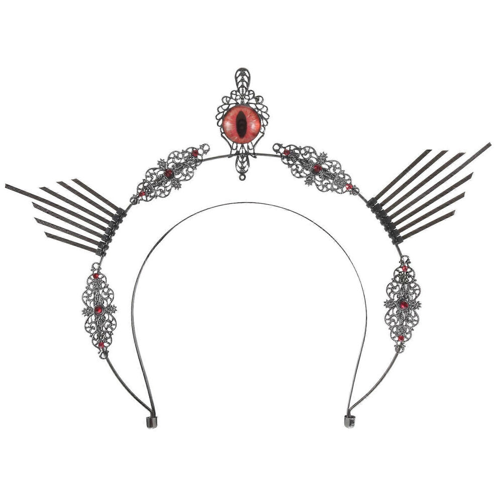 Goth Headpiece Demon Pannebånd Cosplay kostymetilbehør for voksne med svart farge og sirkulær form