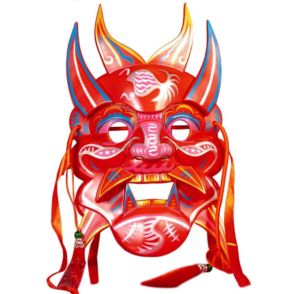 (Stil 2) Full ansiktsmaske Masquerade Mask Party Mask Cosplay Mask Håndmalt Nuo Operas Mask for Temple