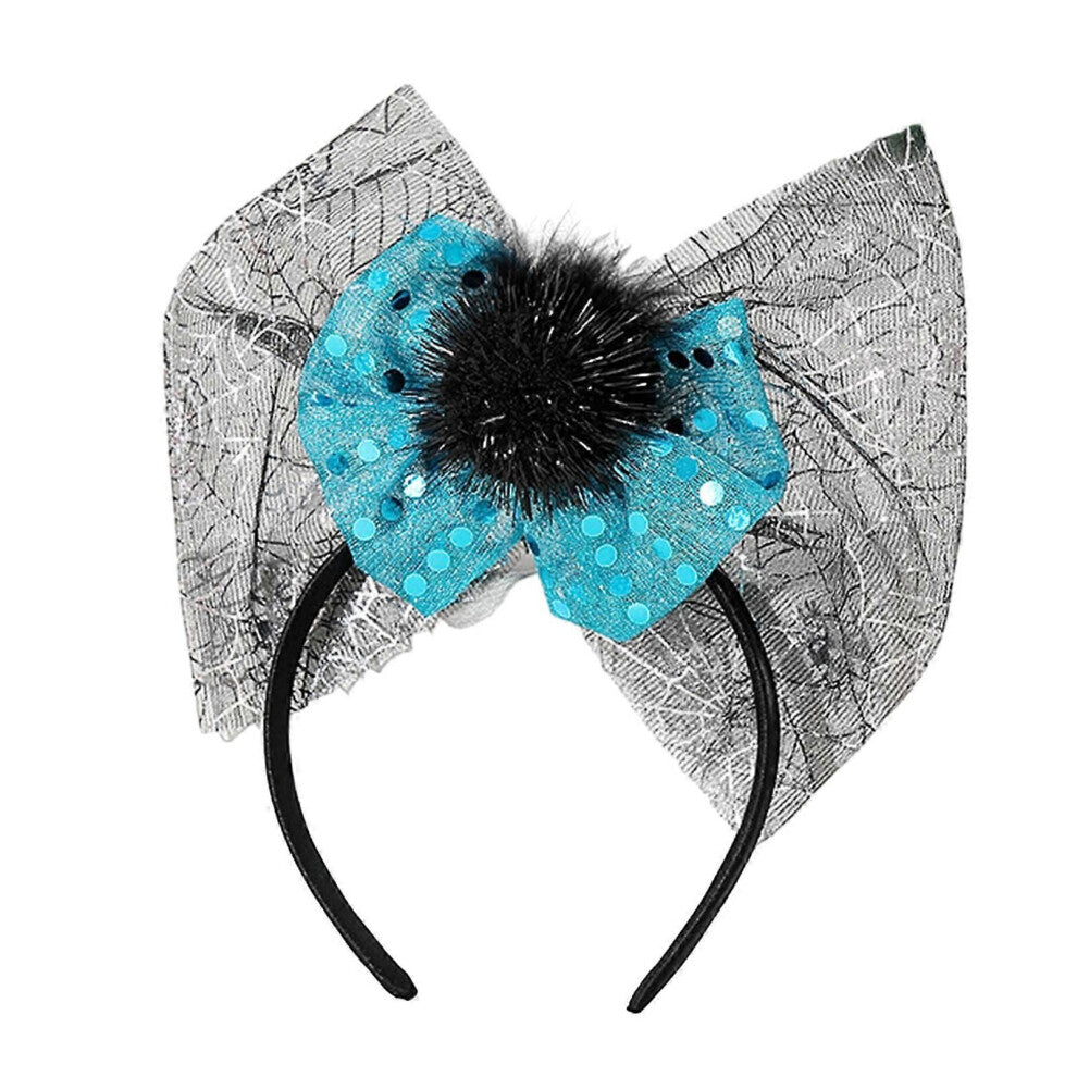 (B)Glinting Devil Pannebånd for barn Halloween Oversized bue-temafester Mørke paljetter Flaggermus-pannebånd