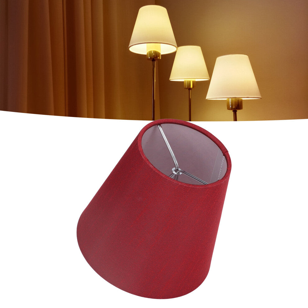 6PCS Fabric Lampshade for E14 Bulb, Wine Red, 9.3x14x13cm