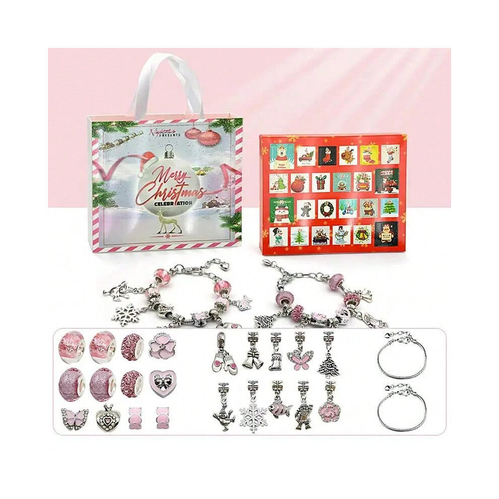 NEW 24 Day Countdown Calendar Advent Surprise Blind Box Set Christmas Bracelet Set DIY Creative Ornaments Christmas girl Gifts
