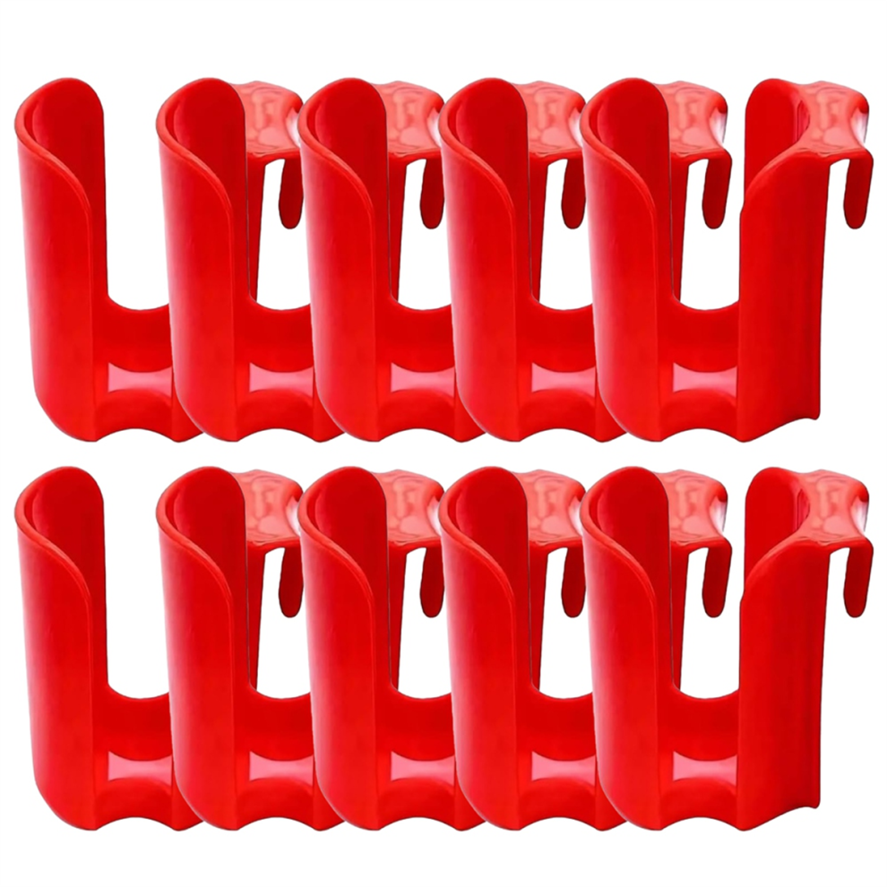 10PCS Cookie Holder Mug Red Rack Reusable Plastic Cup Side Organizer Hanging Storage