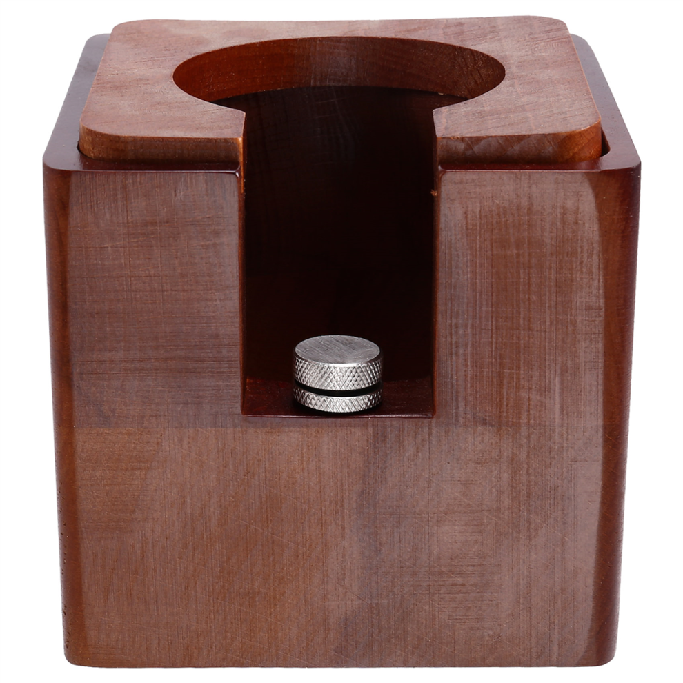 Espresso Tamper Stand - Wooden Coffee Portafilter Holder for 51-53 Filters, Kitchen Distributor Accessories