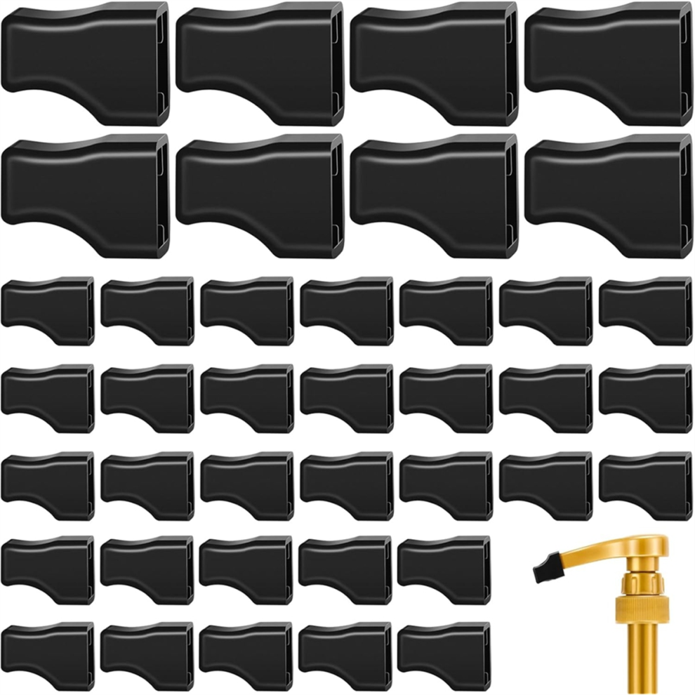 40Pcs Coffee Syrup Pump Tip Cap Pourer Covers Black Rubber Caps for Pump, Pour Dispenser, Oil Liquor Bottle