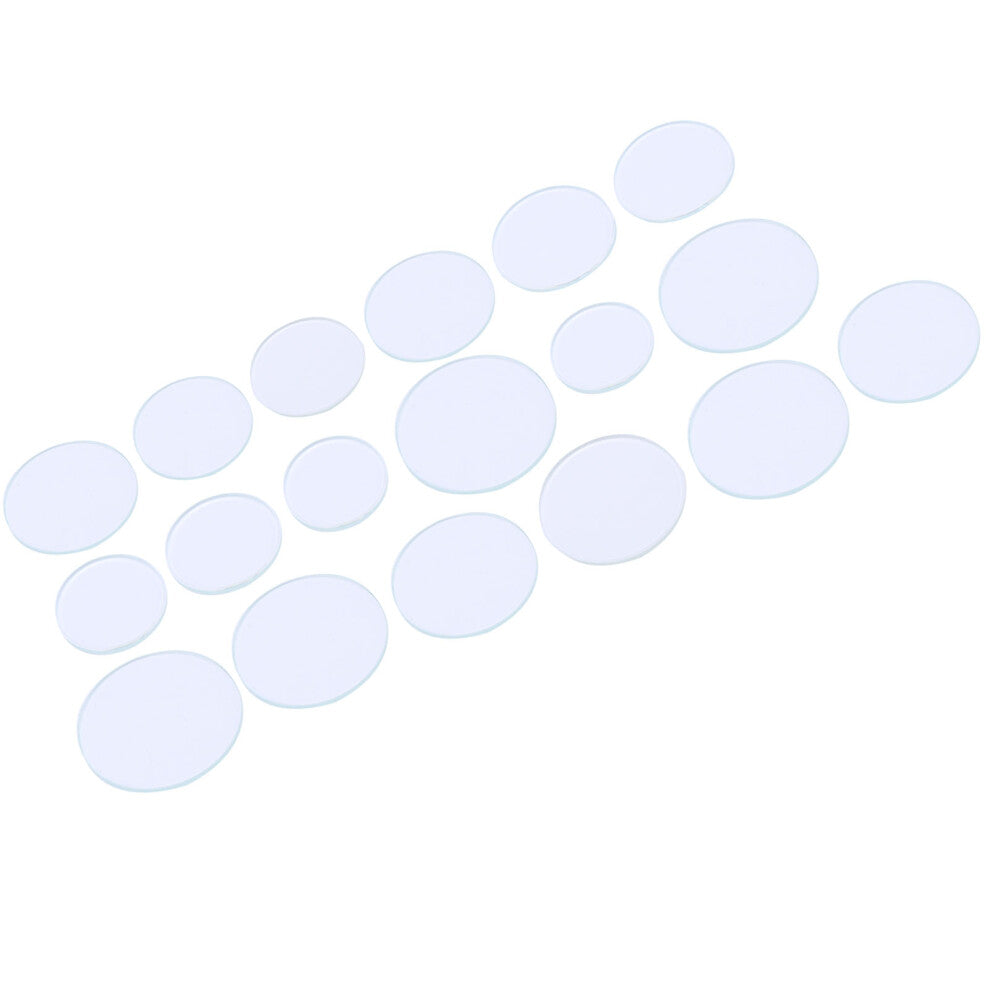 18Pcs Flat Crystal Watch Glass Lenses for Watches 16-24.5mm Transparent Set