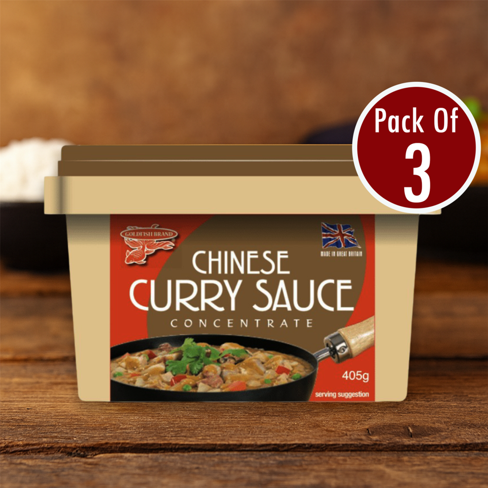 Goldfish Chinese Curry Sauce Concentrate 405g x 3 | Authentic Takeaway Style | Easy to Prepare | Value Pack