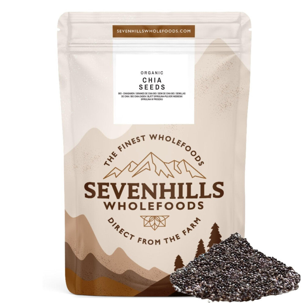 Sevenhills Wholefoods Organic Chia Seeds 1kg - Nutrient Dense - Pure & Natural - GMO-Free, allergen-Free