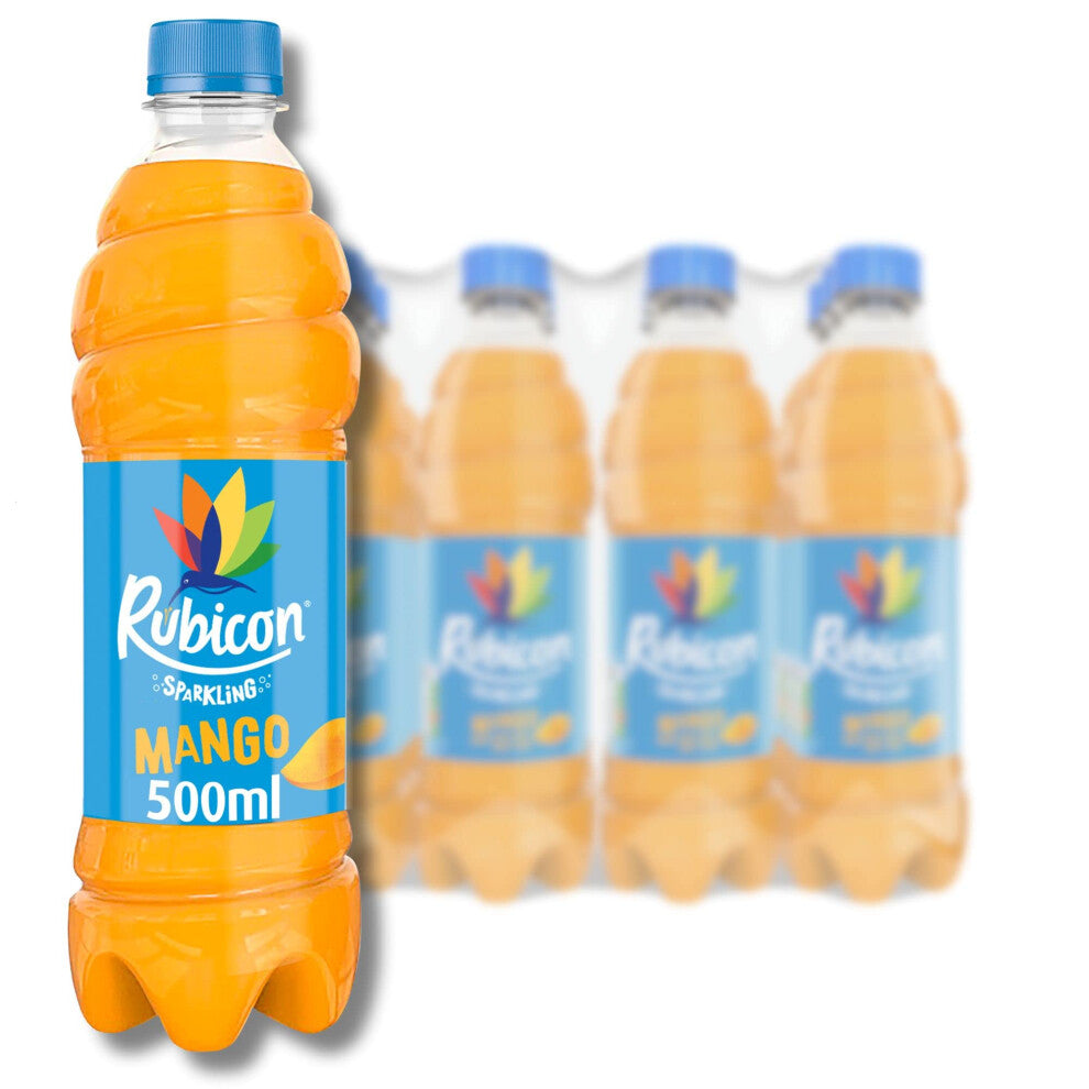 Rubicon 12 Pack Sparkling Mango Flavoured Fizzy Drink with Real Fruit Juice, Handpicked Fruits for a Temptingly Intense Taste "Made of Different Stuf
