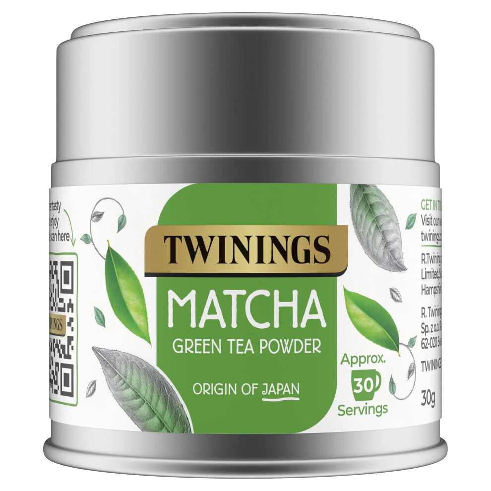Twinings Matcha Green Tea Powder Tin - Organic Ceremonial Grade Matcha Powder from Japan, Tea for Health & Self Care, Vegan Friendly, Enjoy Hot or Co