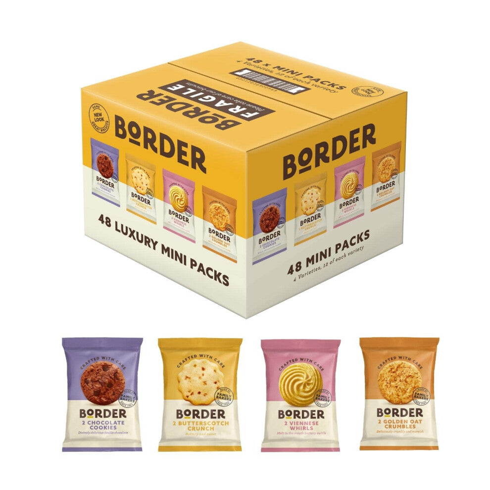 Border Multipack Biscuits - Individually Wrapped - Treat Customers, Guests, or Yourself to the Ideal Biscuits Gift Set - 48 Twin Packs
