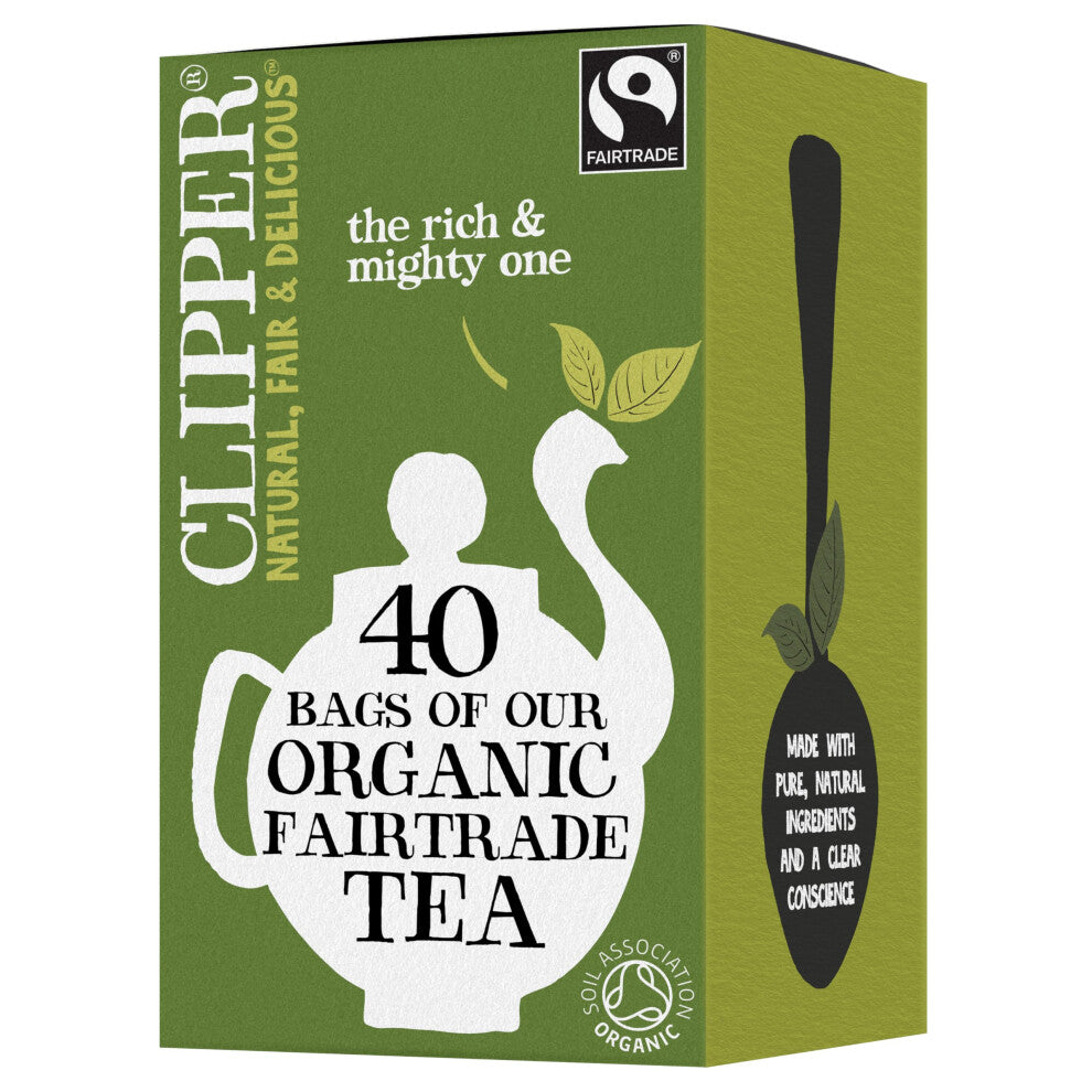 Clipper Fairtrade Organic Everyday 40 Unbleached, Plastic-Free Tea Bags (Pack of 2)